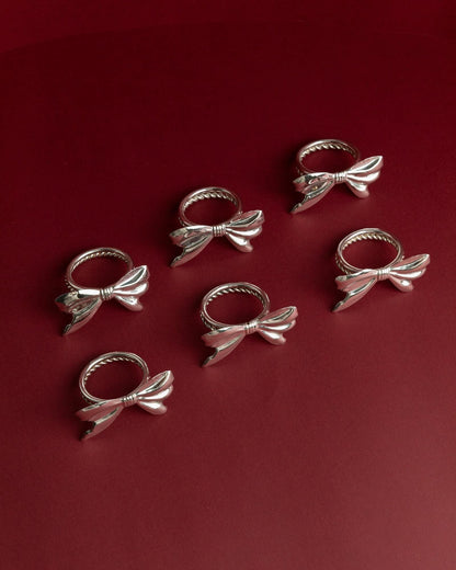 Vintage Serviettenring Ribbon Set von 6