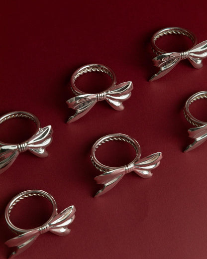 Vintage Serviettenring Ribbon Set von 6
