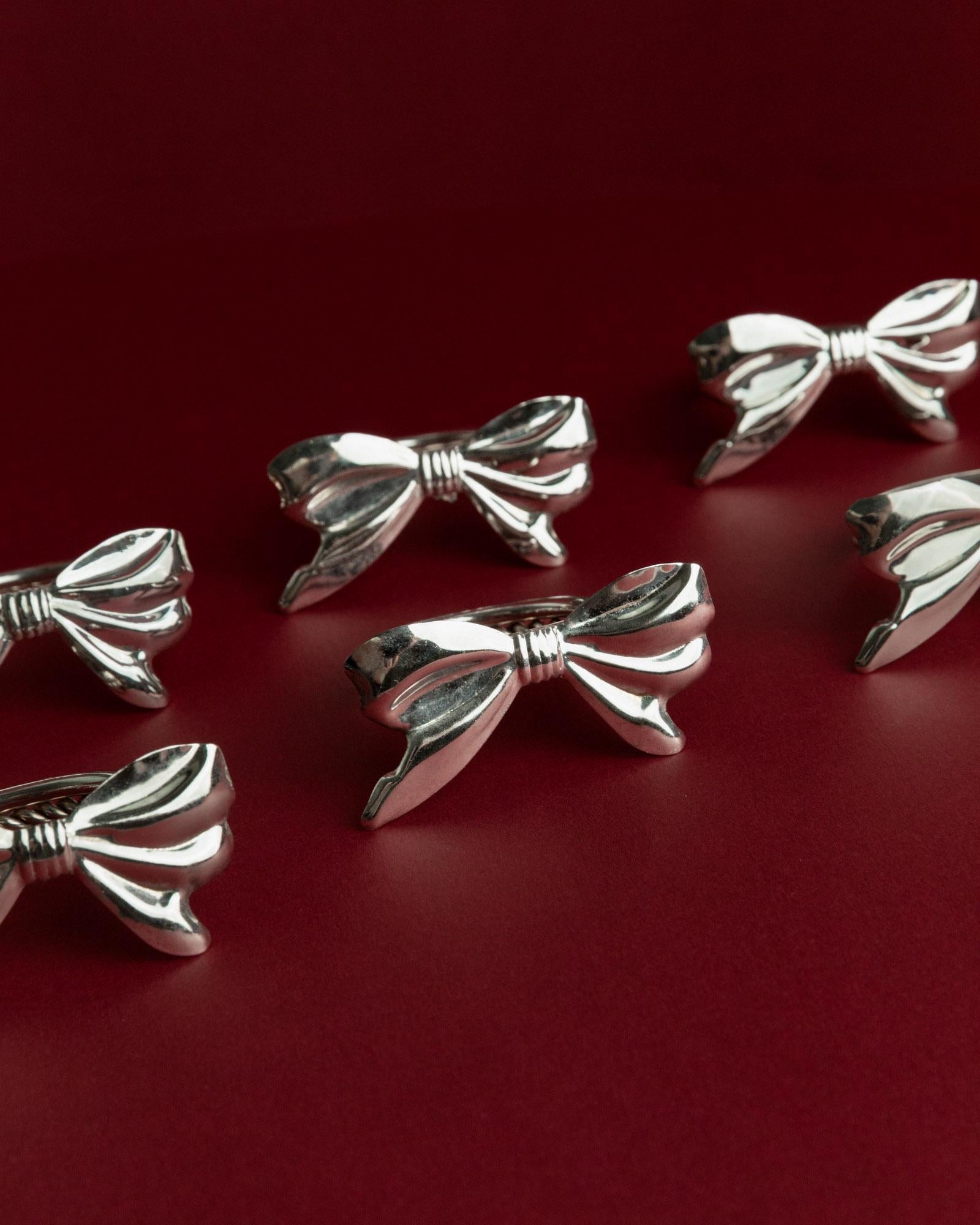 Vintage Serviettenring Ribbon Set von 6