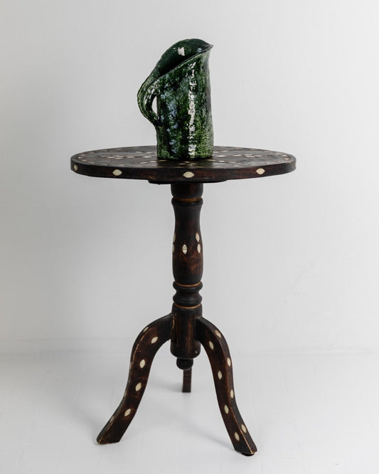 Vintage Studio Pottery Vase mit grüner Glasur und strukturierter Oberfläche, 1970er