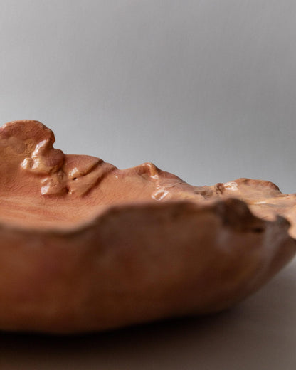 Vintage Schale Studio Pottery Terrakotta handgefertigt Italien organische Form