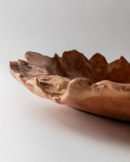 Vintage Schale Studio Pottery Terrakotta handgefertigt Italien organische Form