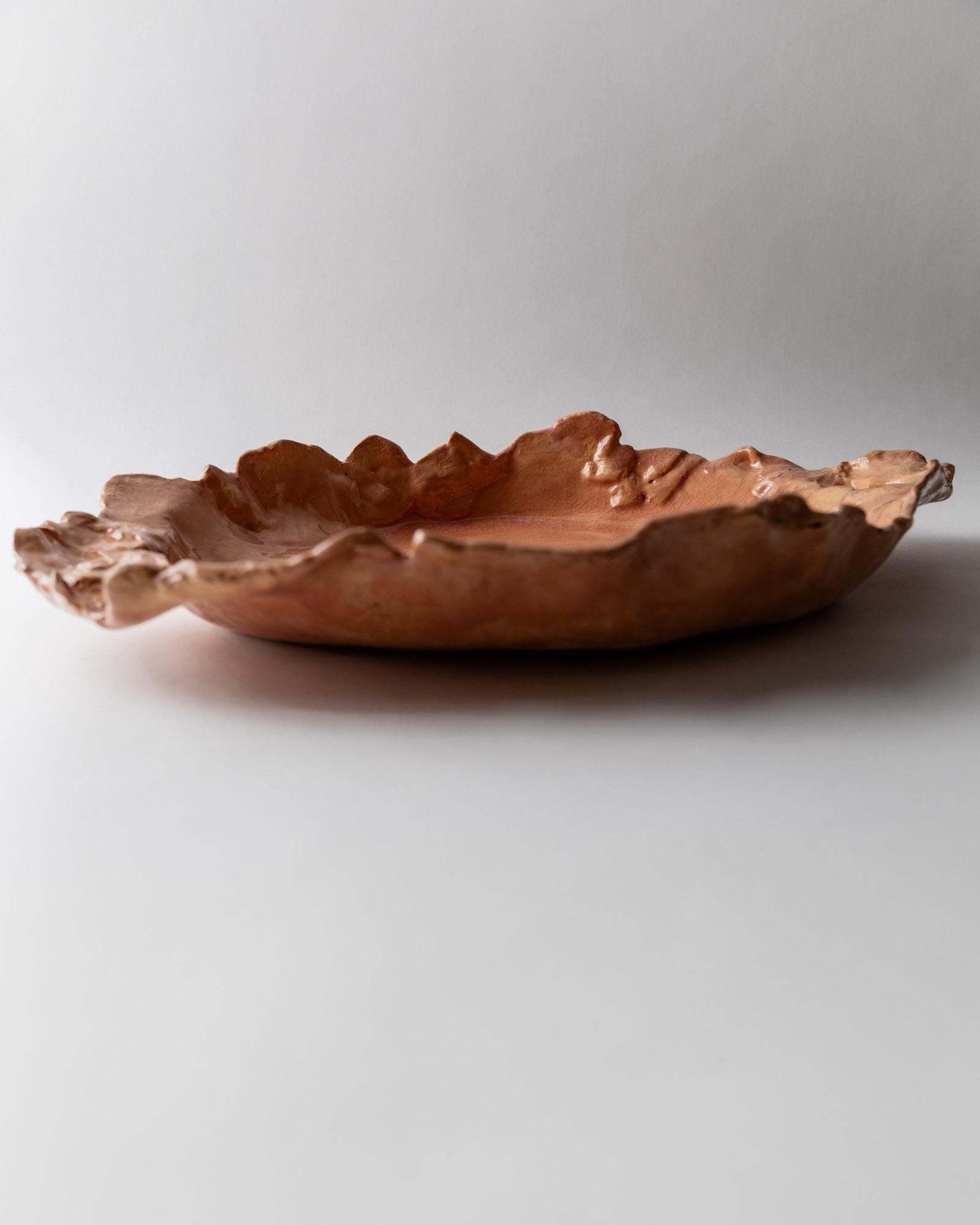 Vintage Schale Studio Pottery Terrakotta handgefertigt Italien organische Form