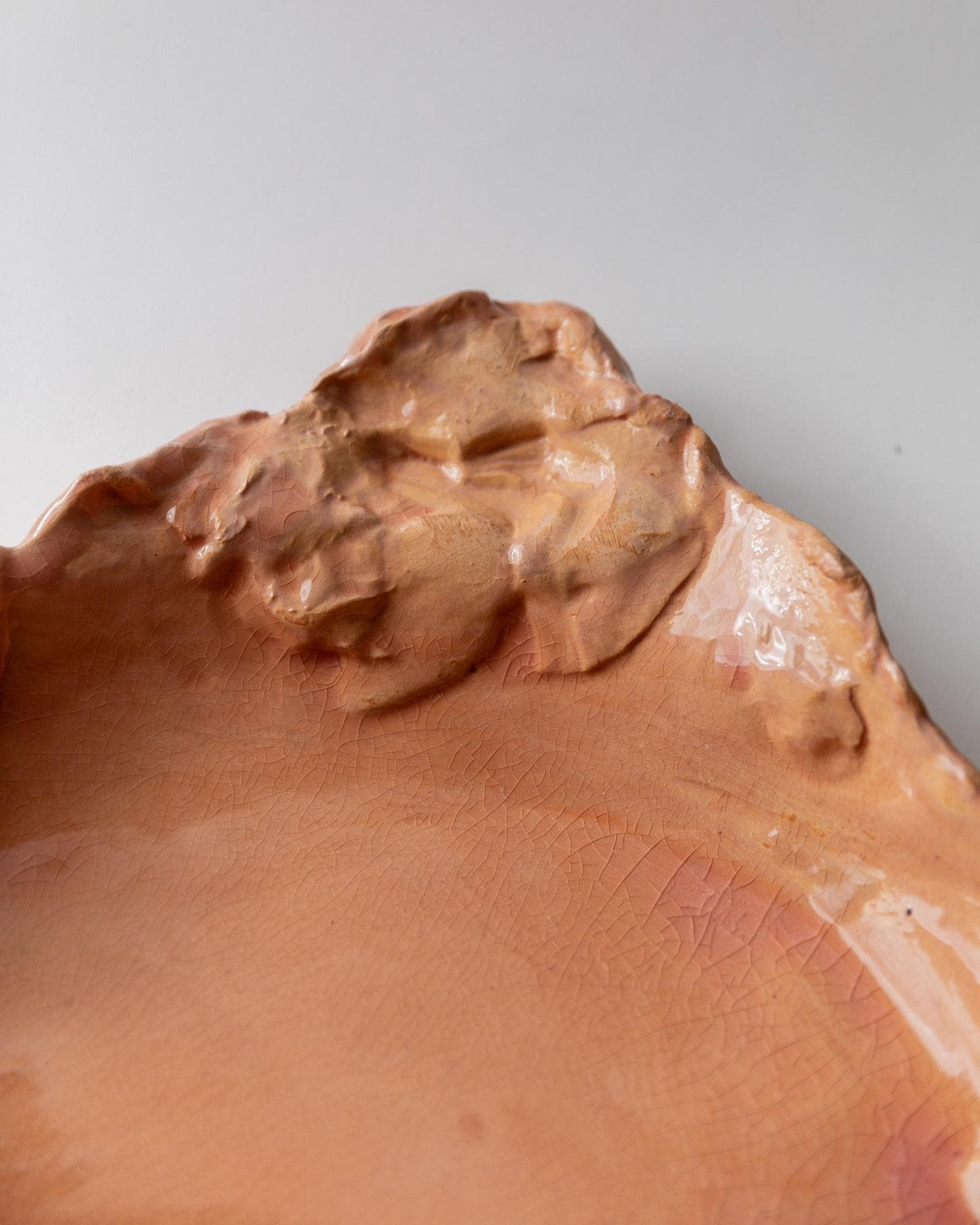 Vintage Schale Studio Pottery Terrakotta handgefertigt Italien organische Form