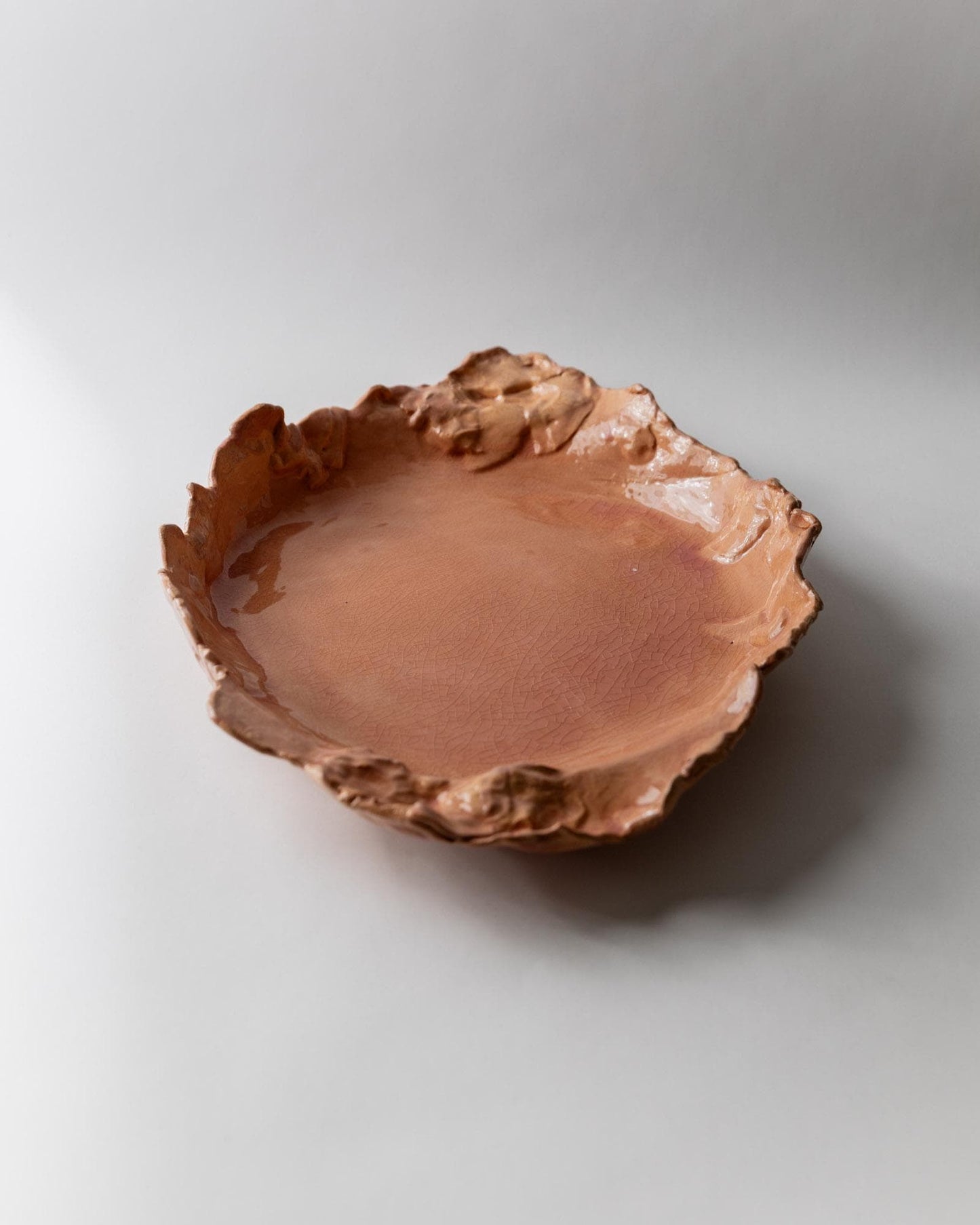 Vintage Schale Studio Pottery Terrakotta handgefertigt Italien organische Form