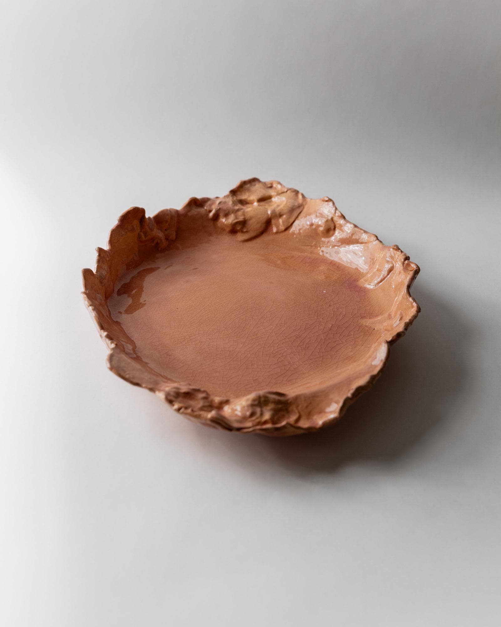 Vintage Schale Studio Pottery Terrakotta handgefertigt Italien organische Form