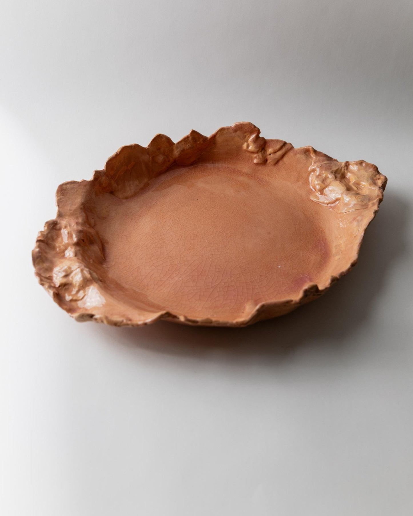 Vintage Schale Studio Pottery Terrakotta handgefertigt Italien organische Form