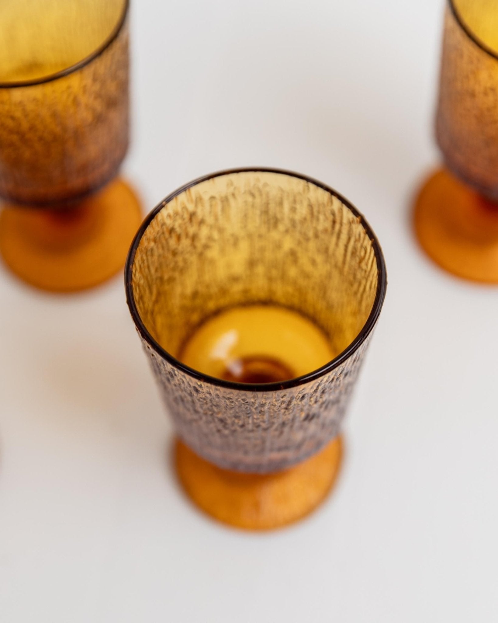 Set von 4 Vintage Weingläser von Timo Sarpaneva für Iittala, Bernsteinfarben