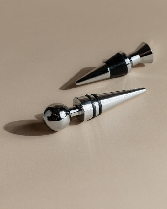 Vintage Flaschenverschluss Set von 2, geometrisch, Italien, Retro, elegant, Geschenkidee