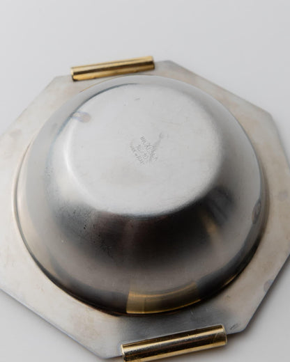 Vintage Schale Set von 8 mit goldenen Griffen