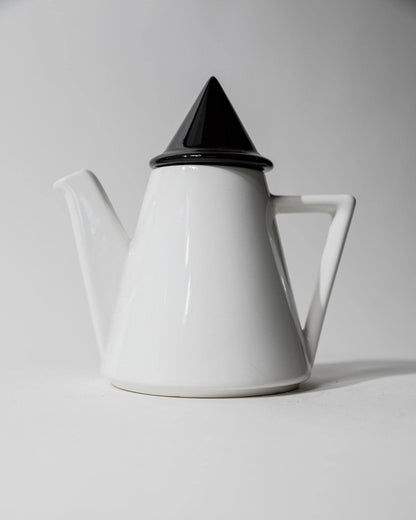 Vintage Keramikkanne Memphis Design Schwarz-Weiß Dreieck