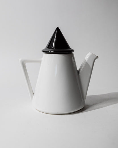 Vintage Keramikkanne Memphis Design Schwarz-Weiß Dreieck