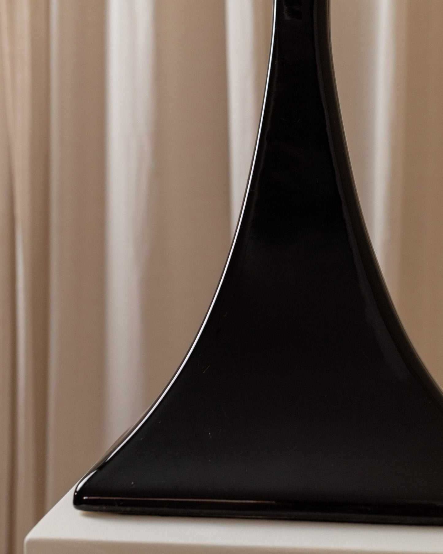 Vintage Lampe schwarz weiß handgemacht Italien Keramik