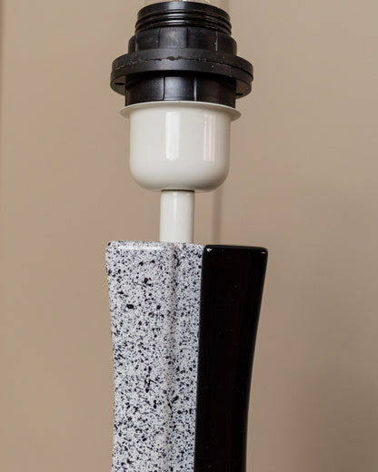 Vintage Lampe schwarz weiß handgemacht Italien Keramik