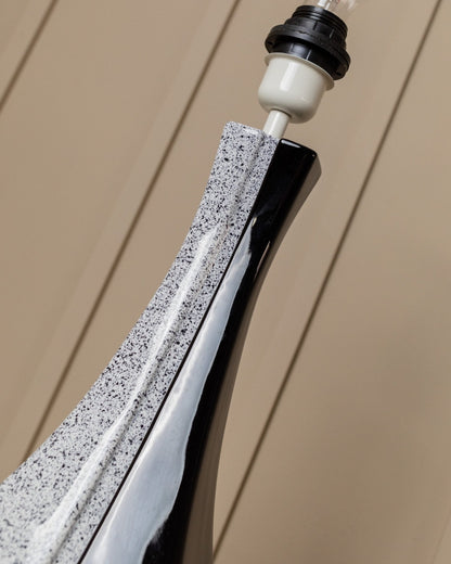 Vintage Lampe schwarz weiß handgemacht Italien Keramik