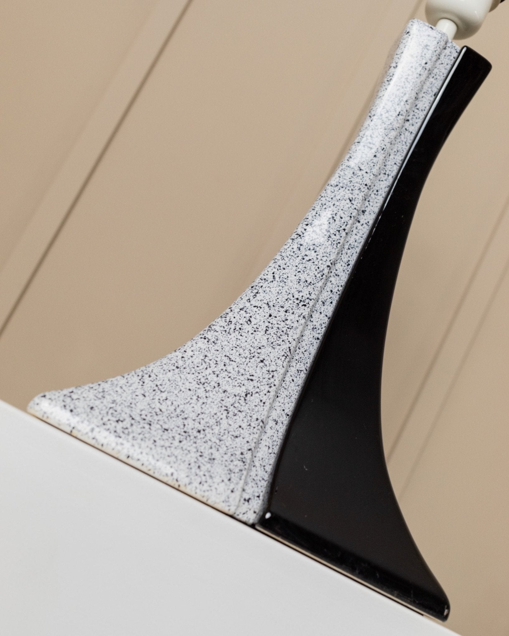 Vintage Lampe schwarz weiß handgemacht Italien Keramik