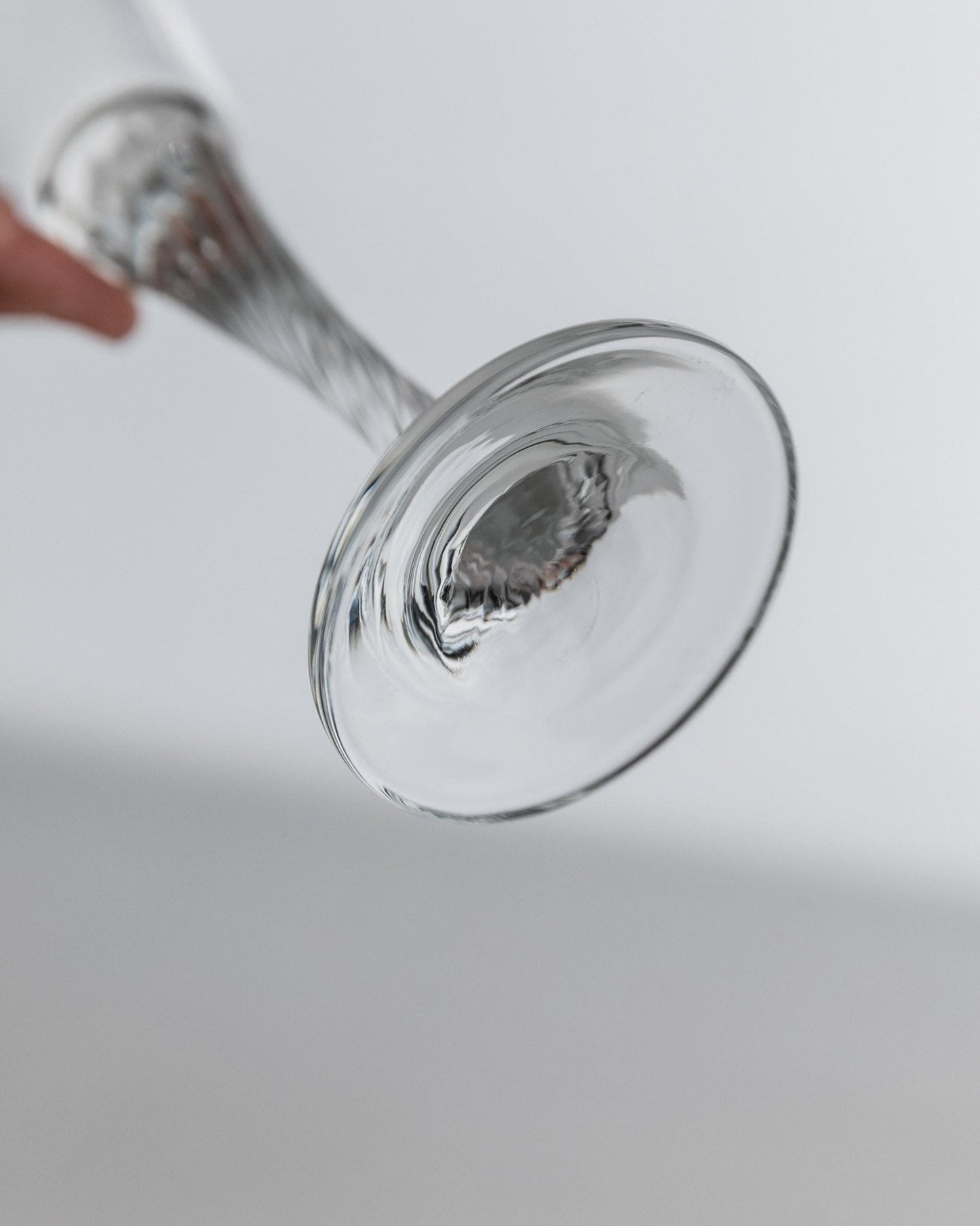 Vintage Champagnerglas Set von 8, geschwungener Stiel, klar, Geschenkidee