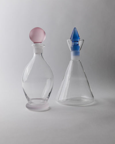 Vintage glass decanter set of 2