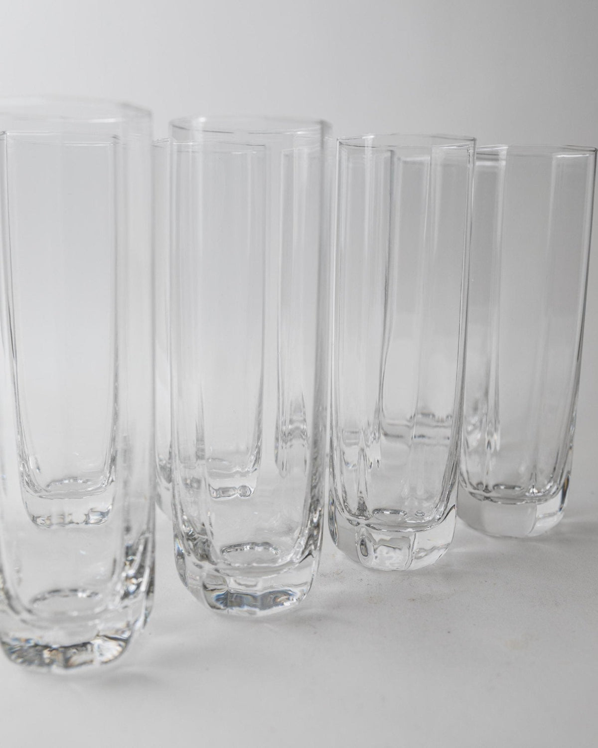 Set von 9 Vintage Trinkgläser Murano Achteckig