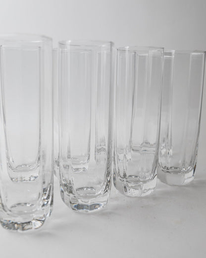 Set von 9 Vintage Trinkgläser Murano Achteckig