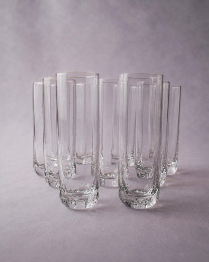 Set von 9 Vintage Trinkgläser Murano Achteckig