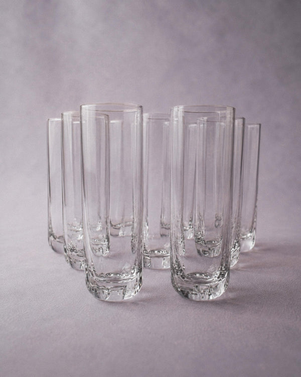 Set von 9 Vintage Trinkgläser Murano Achteckig