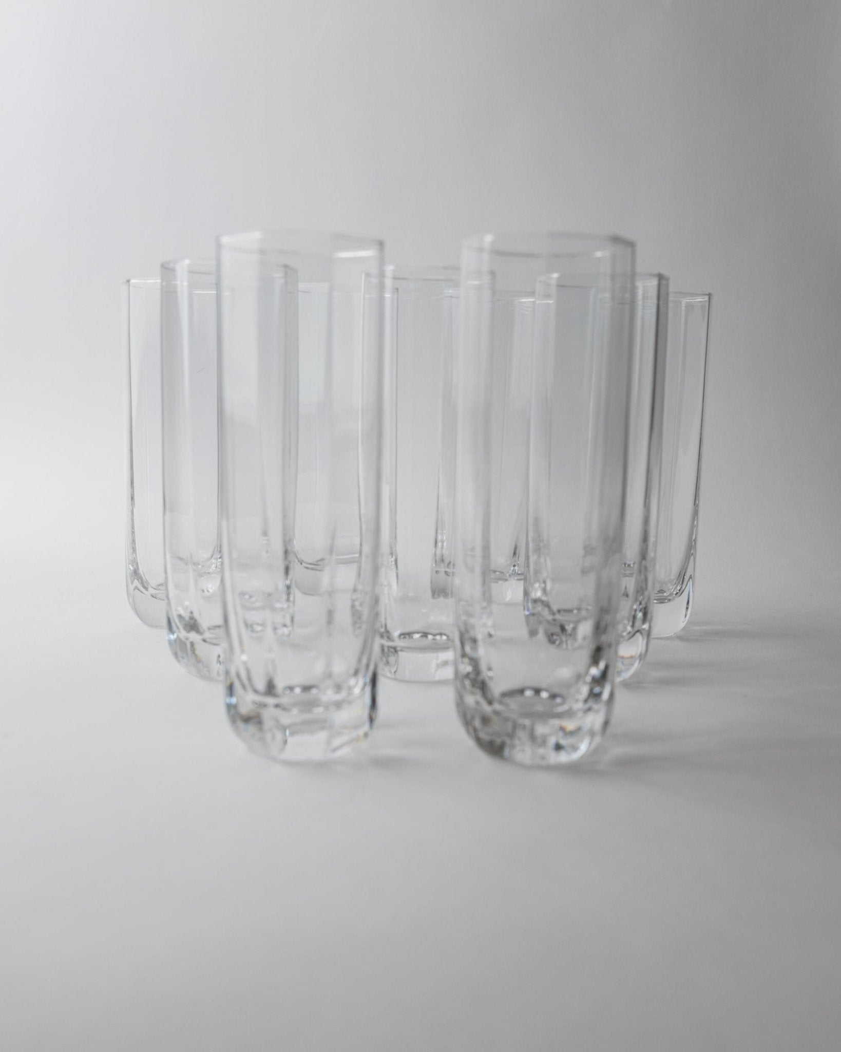 Set von 9 Vintage Trinkgläser Murano Achteckig