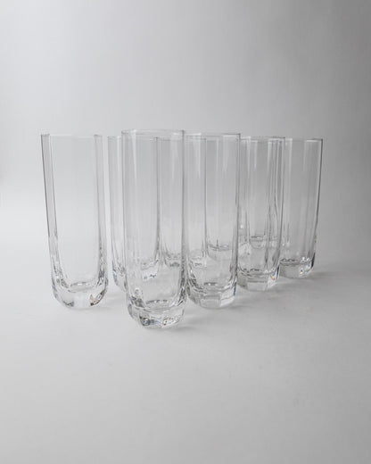 Set von 9 Vintage Trinkgläser Murano Achteckig