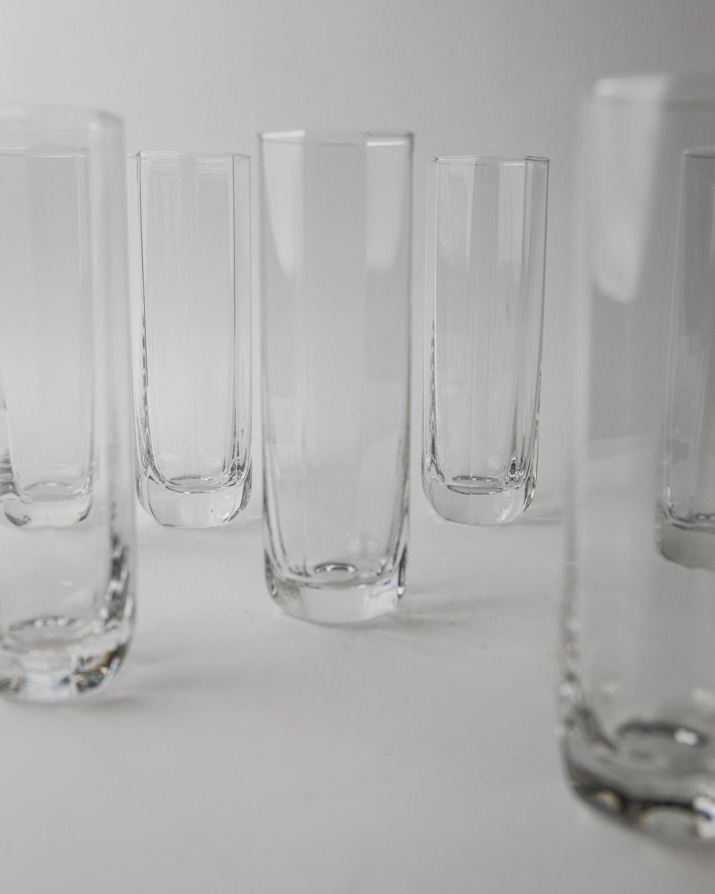 Set von 9 Vintage Trinkgläser Murano Achteckig
