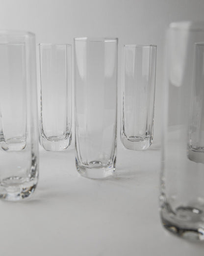 Set von 9 Vintage Trinkgläser Murano Achteckig