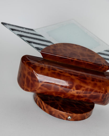 Set von 2 Vintage Wandlampen Murano Glas mit Streifendekor, Memphis Design
