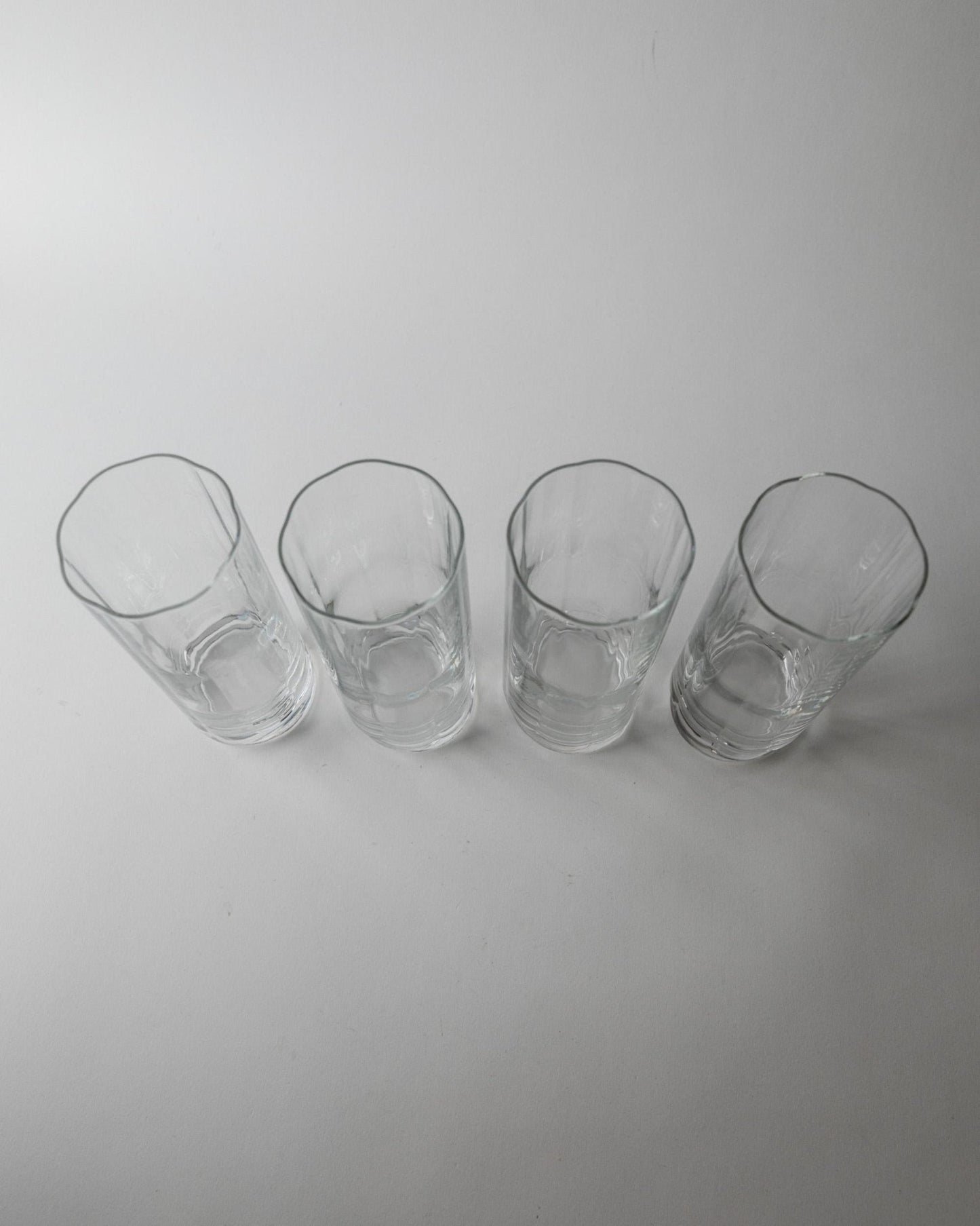 Set von 4 Vintage Wassergläser Murano, gerippt