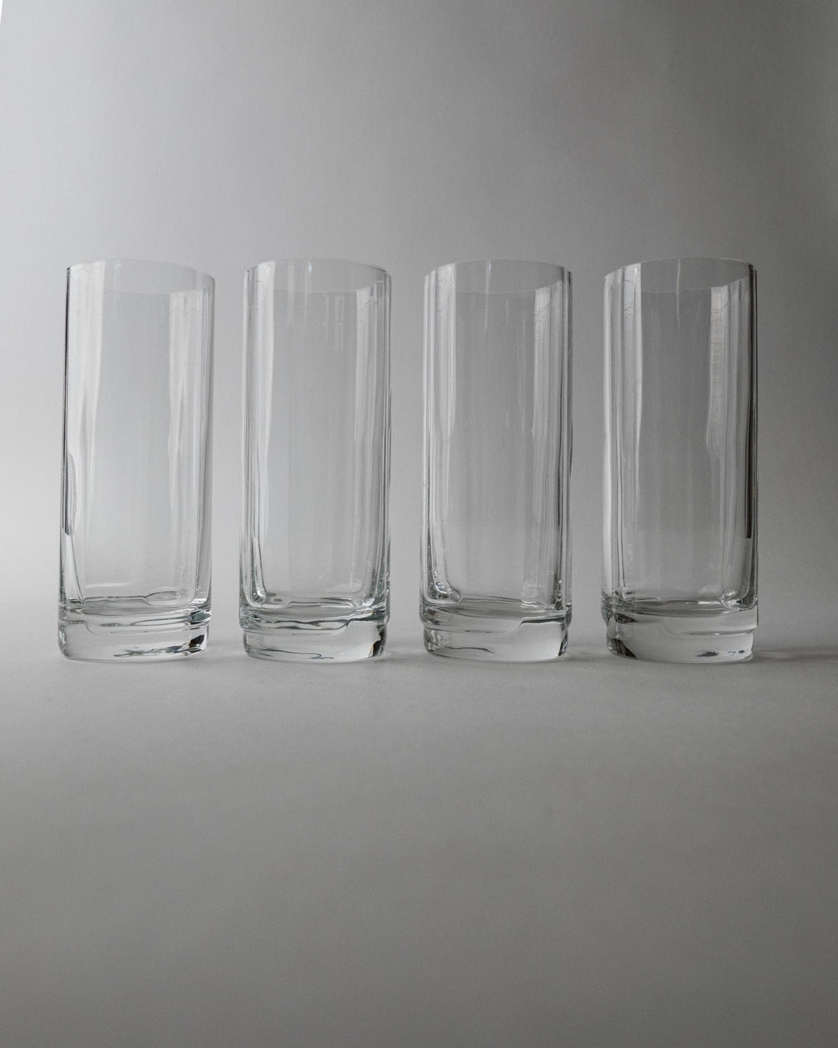 Set von 4 Vintage Wassergläser Murano, gerippt