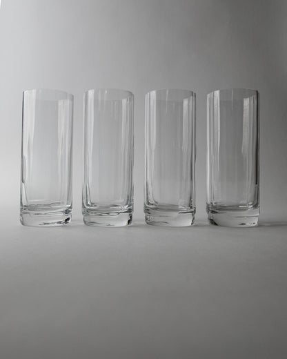 Set von 4 Vintage Wassergläser Murano, gerippt