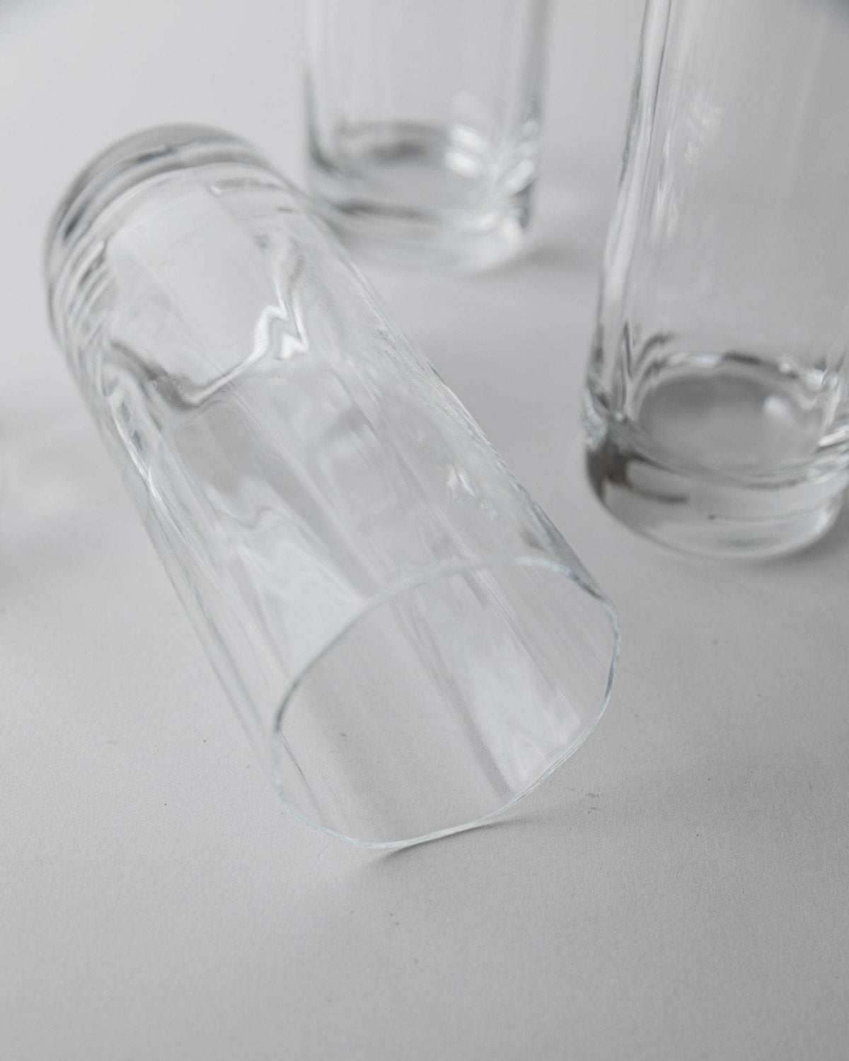 Set von 4 Vintage Wassergläser Murano, gerippt
