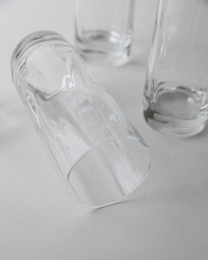 Set von 4 Vintage Wassergläser Murano, gerippt