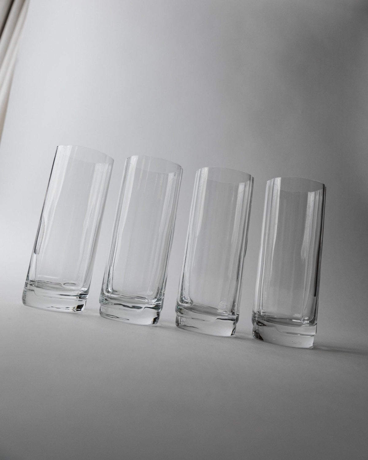 Set von 4 Vintage Wassergläser Murano, gerippt