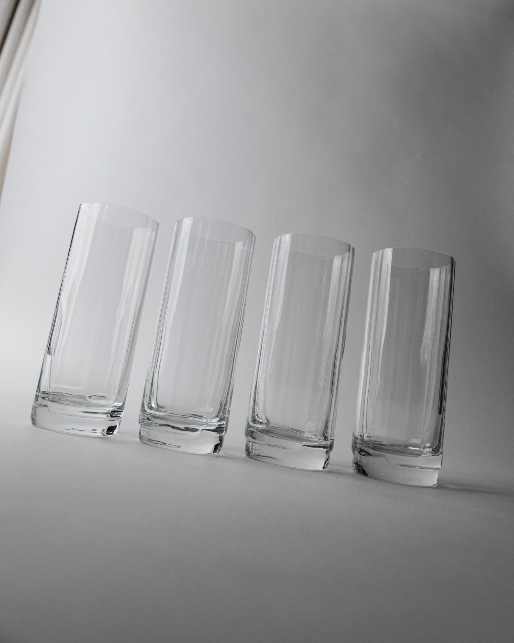 Set von 4 Vintage Wassergläser Murano, gerippt