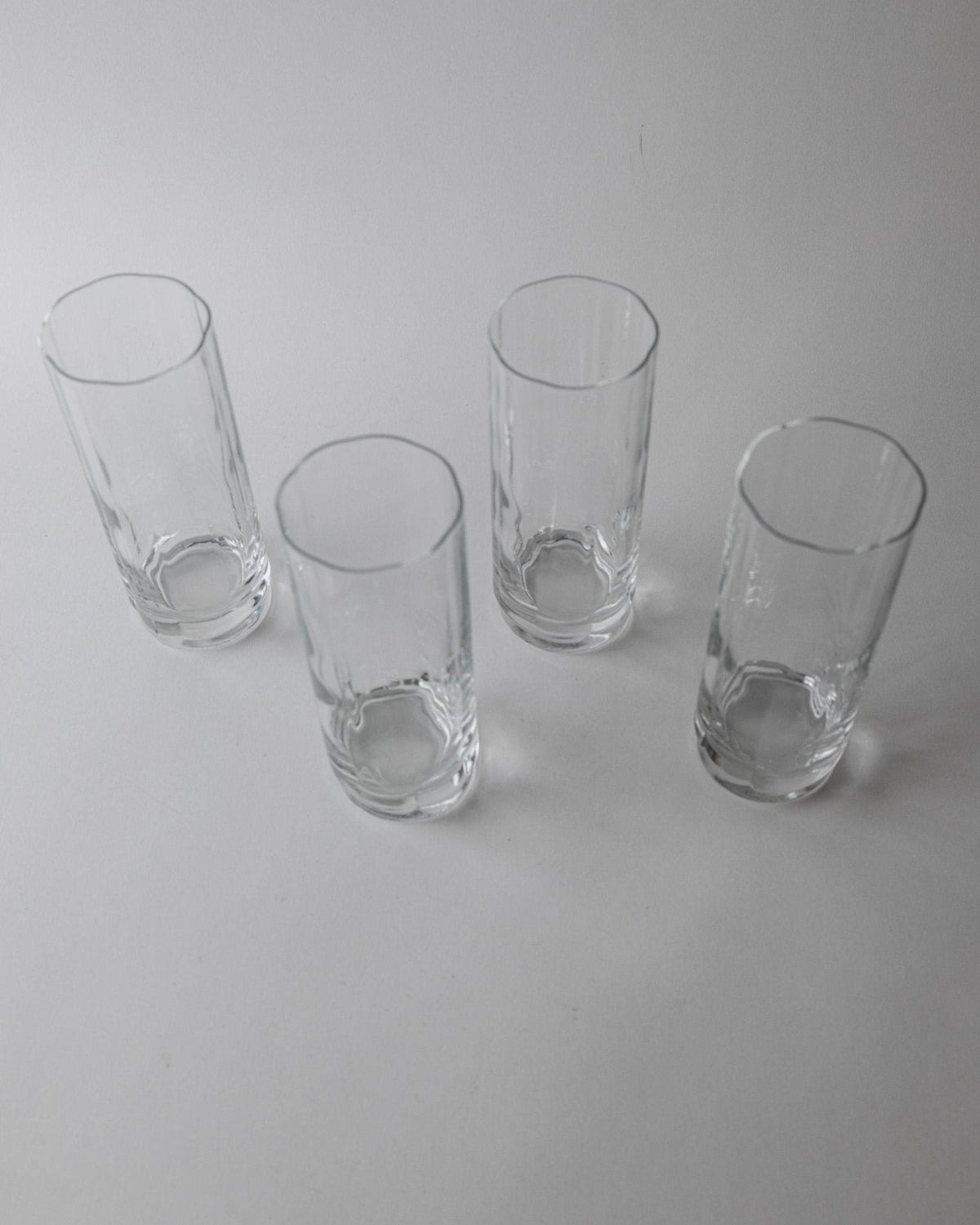 Set von 4 Vintage Wassergläser Murano, gerippt