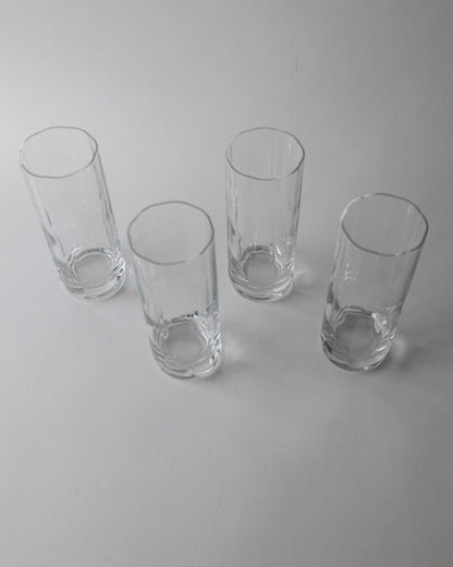 Set von 4 Vintage Wassergläser Murano, gerippt
