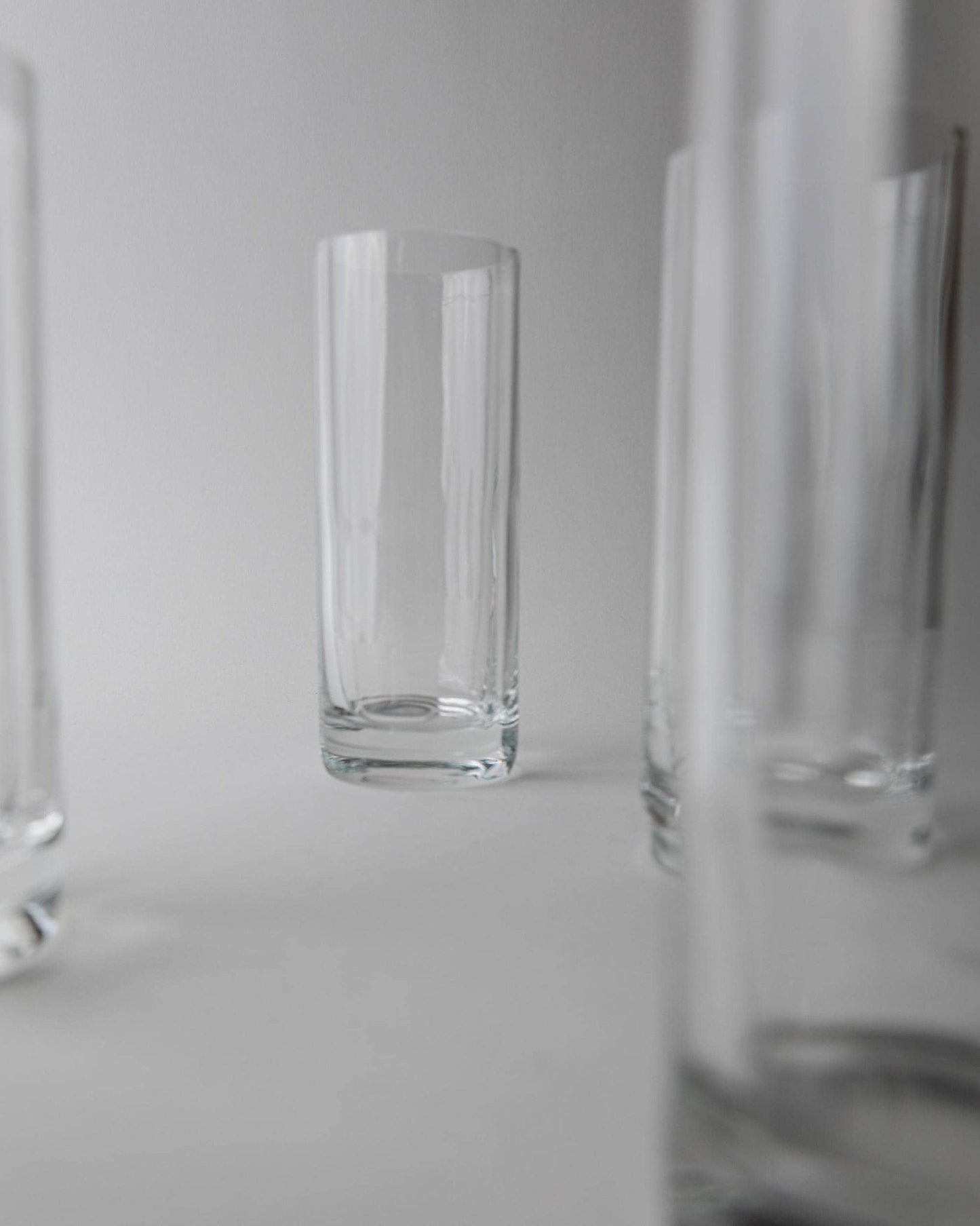 Set von 4 Vintage Wassergläser Murano, gerippt