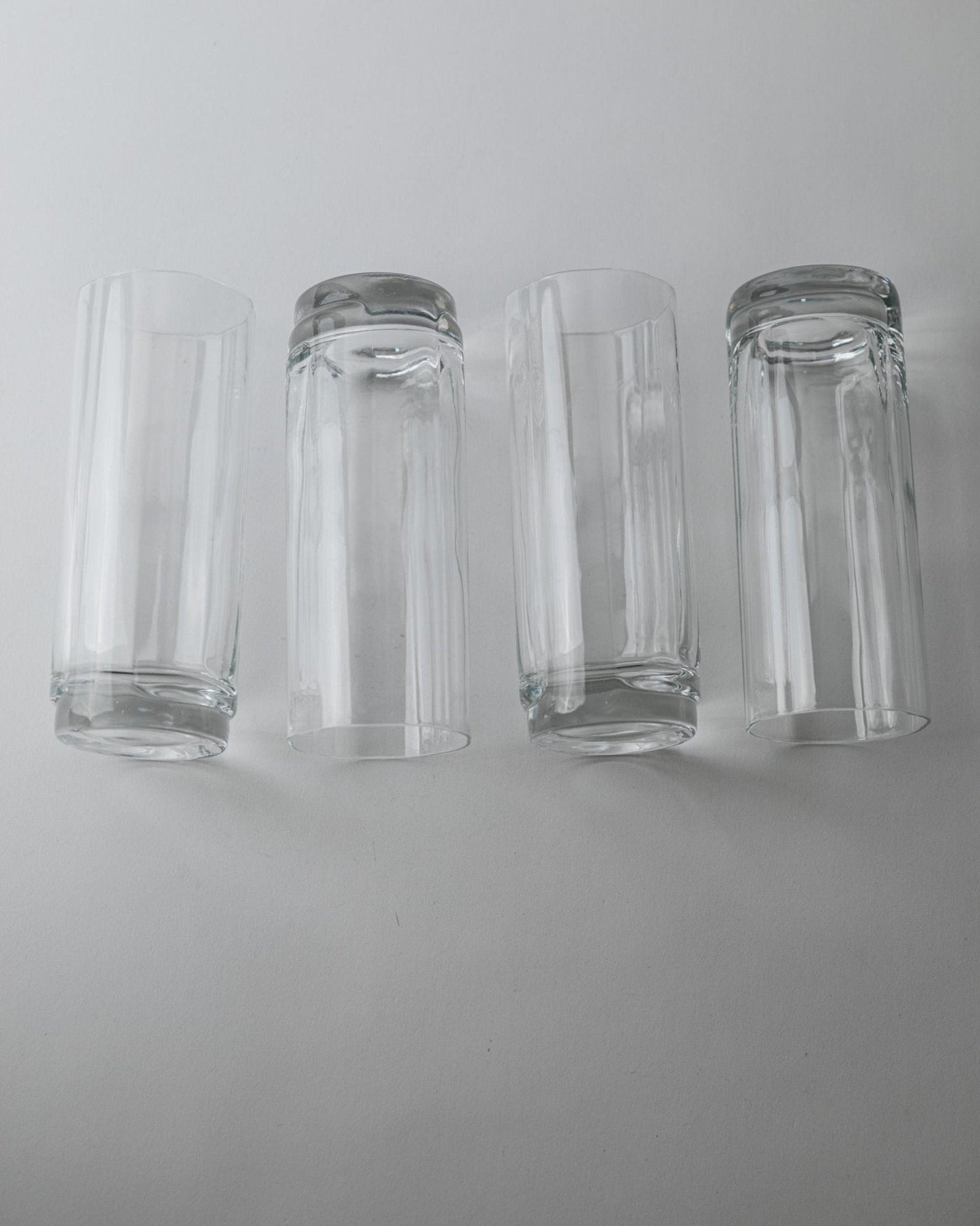 Set von 4 Vintage Wassergläser Murano, gerippt