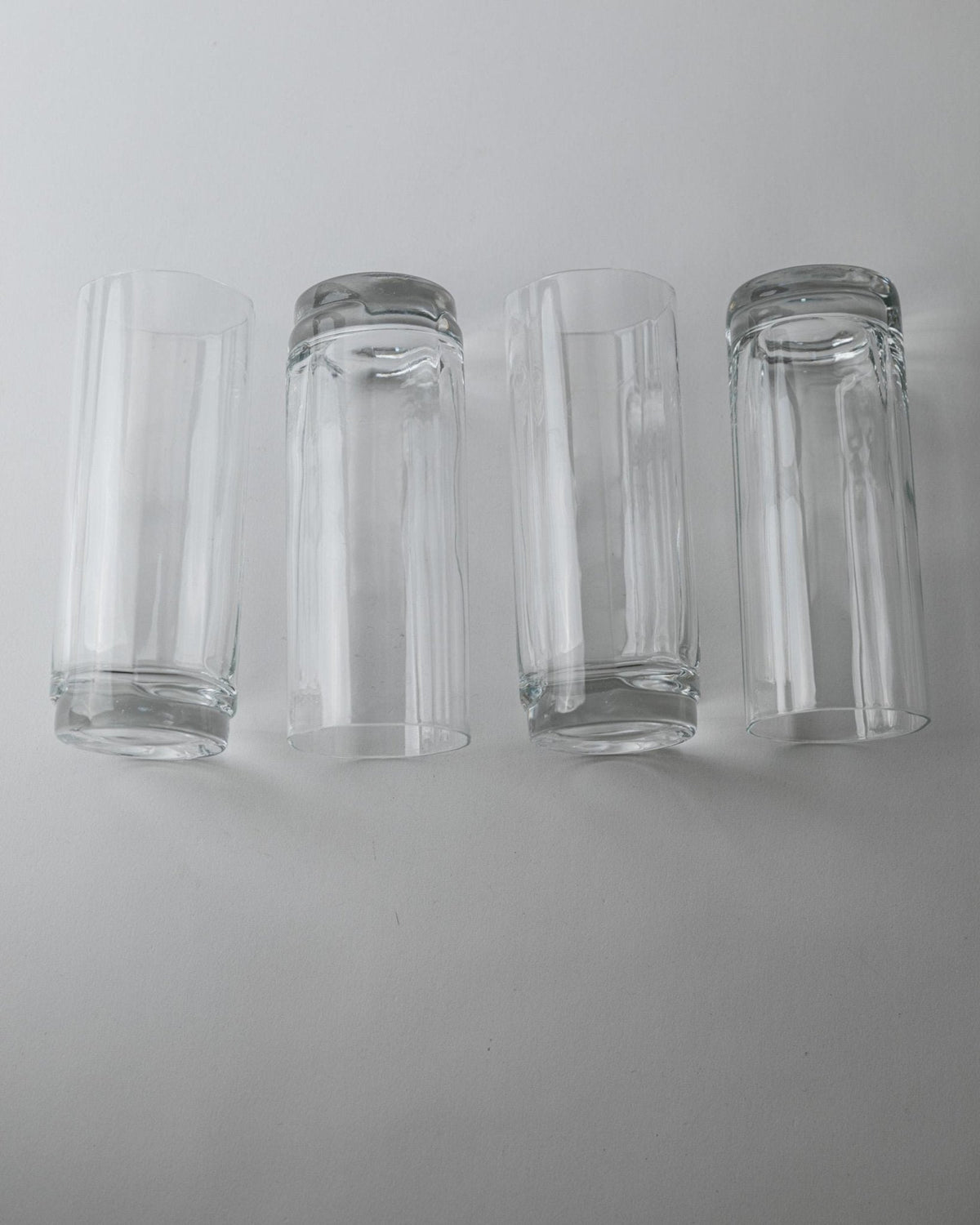 Set von 4 Vintage Wassergläser Murano, gerippt