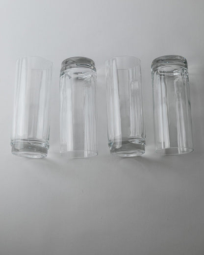 Set von 4 Vintage Wassergläser Murano, gerippt