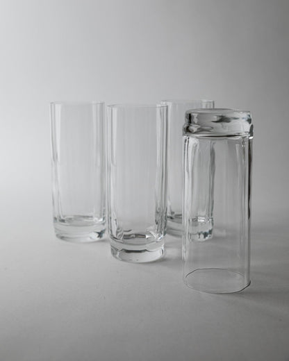 Set von 4 Vintage Wassergläser Murano, gerippt