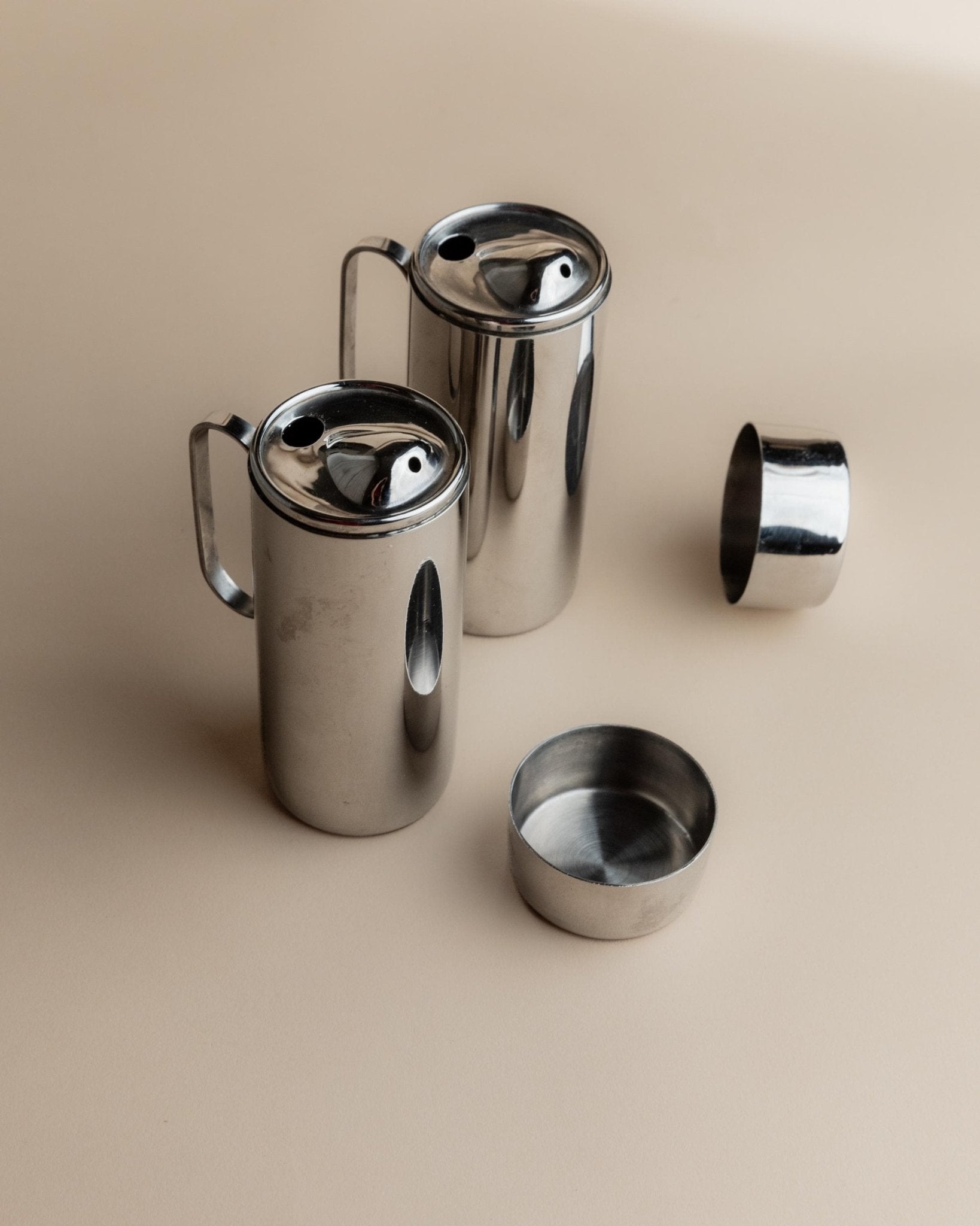 Vintage Öl-und-Essig-Set mit Ständer, 2 Kännchen, Italien, zeitloses Design