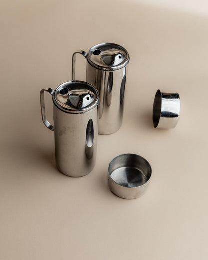 Vintage Öl-und-Essig-Set mit Ständer, 2 Kännchen, Italien, zeitloses Design