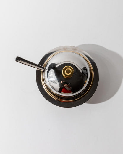 Vintage Schüssel Set von 2 mit Deckel von Morinox für Salat oder Dessert goldene Details