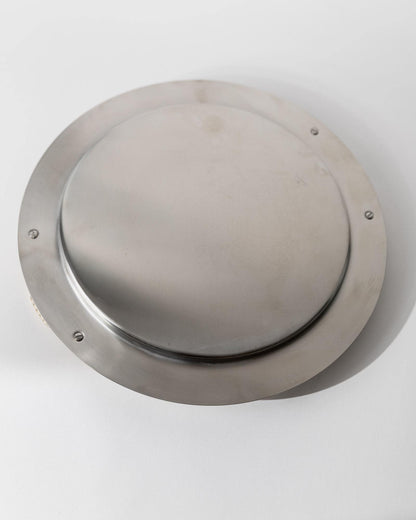 Vintage Tablett rund mit goldenen Griffen von Inoxpran