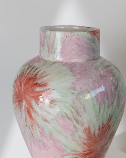 Vintage Vase mit Deckel von Rosso Verde M. Porpora für Italien, groß, glasiert, 1990er